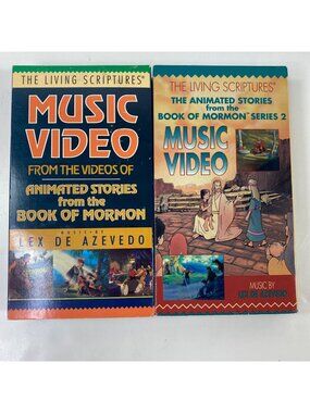 The Living Scriptures Music Video Animated Stories Book Of Mormon VHS Lot 1 2
